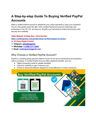 A Step-by-step Guide To Buying Verified PayPal Accounts