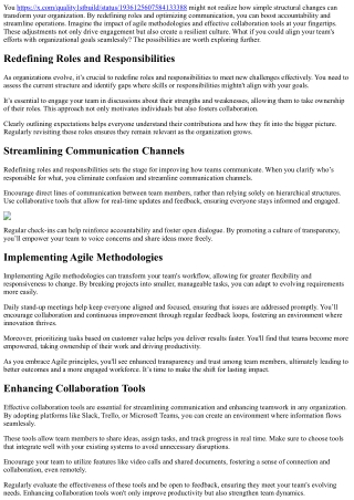 Simple Structural Changes With High Impact