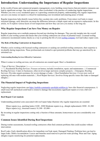 Why Regular Inspections Can Save You Money on Repairs