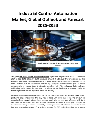 Industrial Control Automation Market 2025-2033