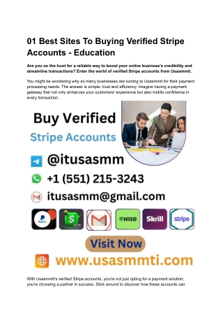 01 Best Sites To Buying Verified Stripe Accounts - Education