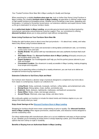 Your Trusted Furniture Store Near Me in Mays Landing for Quality and Savings