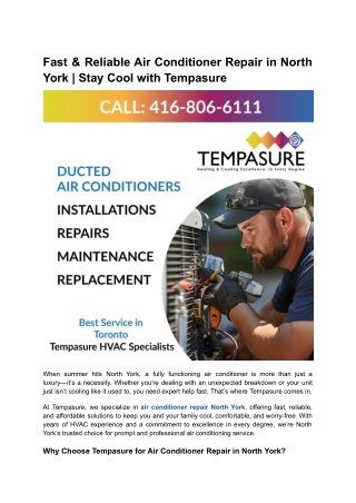 air conditioner repair north york