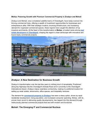 Motiaz_ Powering Growth with Premium Commercial Property in Zirakpur and Mohali