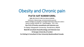 Chronic pain and obesity