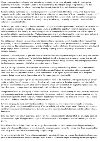 What Steers the Enthusiasm for Experimental Seems in Today's Rave Setting?