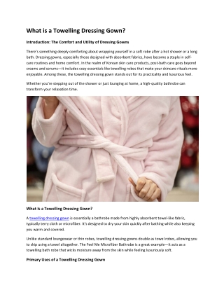 What is a Towelling Dressing Gown