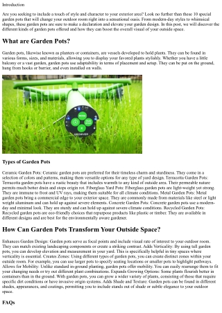 10 Special Garden Pots That Will Transform Your Outdoor Space