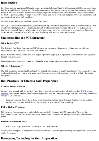 SQE Preparation Resources You Didn’t Know You Needed