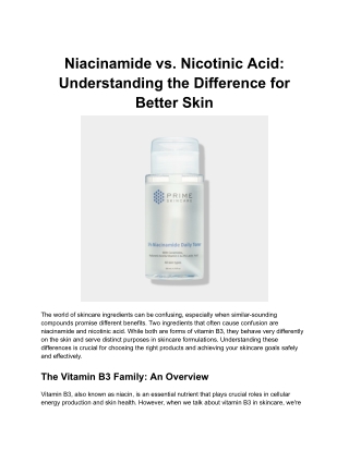 Niacinamide vs