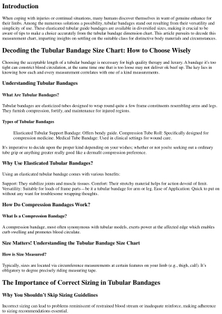 Decoding the Tubular Bandage Size Chart: How to Choose Wisely