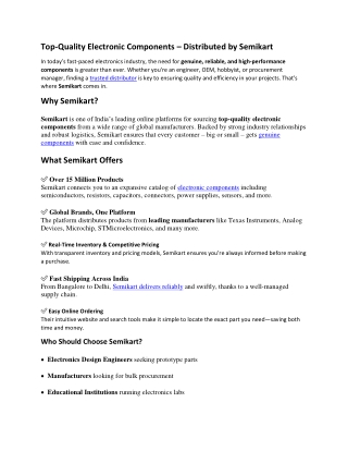 Top-Quality Electronic Components – Distributed by Semikart