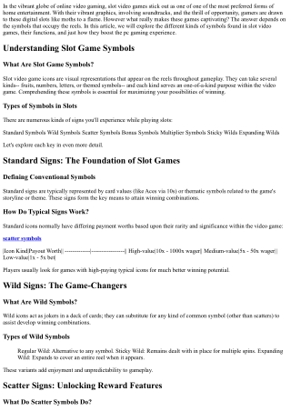 Discovering Various Kinds Of Symbols in Slot Gamings