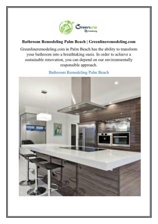 Bathroom Remodeling Palm Beach | Greenlineremodeling.com