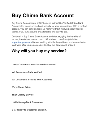 Buy Chime Bank Account