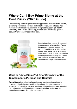 Where Can I Buy Prime Biome