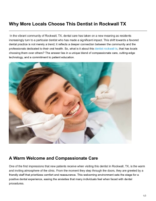 Why More Locals Choose This Dentist in Rockwall TX