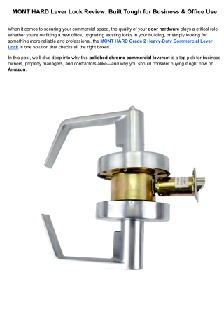 MONT HARD Lever Lock Review: Built Tough for Business & Office Use