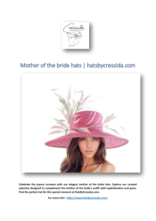 Mother of the bride hats | hatsbycressida.com