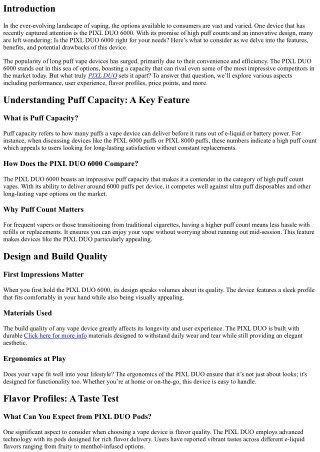 Is the PIXL DUO 6000 Right for Your Needs? Here’s What to Consider