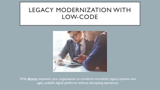 Modernize Legacy Systems using Low-Code