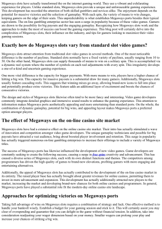 Megaways  Online Pokies -  Examining the  Change of  Web-based  Video Gaming