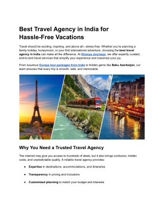 Best travel agency in india