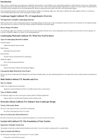 Your One-Stop Landscape Supply Store in Lubbock, TX