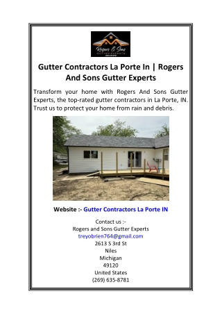Gutter Contractors La Porte In  Rogers And Sons Gutter Experts