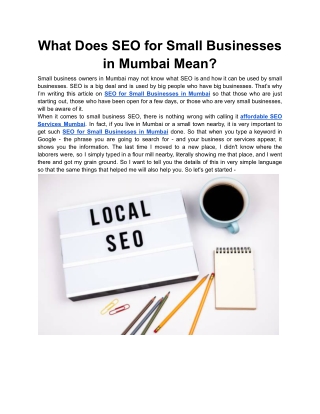 What Does SEO for Small Businesses in Mumbai Mean