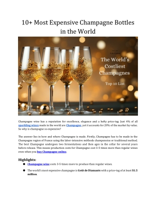10  Most Expensive Champagne Bottles in the World