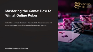 Mastering the Game How to Win at Online Poker