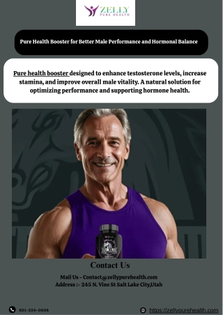Pure Health Booster for Better Male Performance and Hormonal Balance
