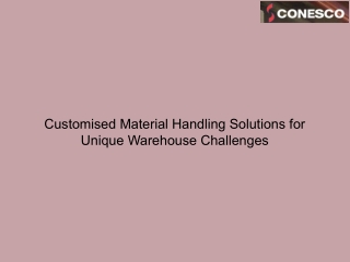 Customised Material Handling Solutions for Unique Warehouse Challenges