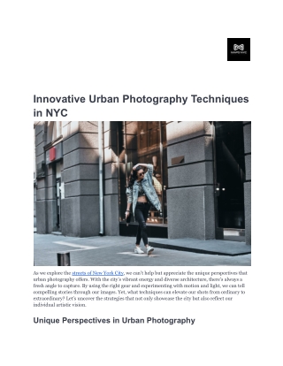 Innovative Urban Photography Techniques in NYC-Mapsstudio