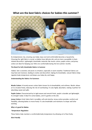 What are the best fabric choices for babies this summer