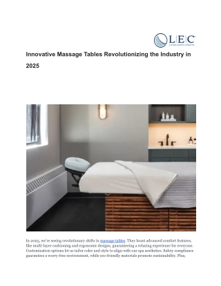 Innovative Massage Tables Revolutionizing the Industry in 2025-Livingearthcrafts