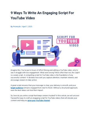 9 Ways To Write An Engaging Script For YouTube Video