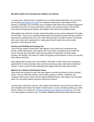 Why More Adults Are Choosing Clear Aligners Over Braces