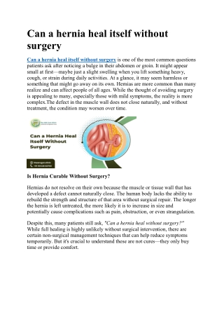 Can a Hernia Heal Itself Without Surgery