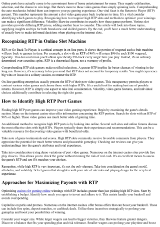 RTP  Online Pokies -  Increasing Your  Jackpots With  Superior Return-To-Player