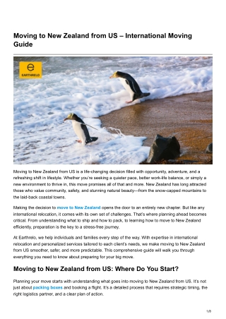 Moving to New Zealand from US – International Moving Guide