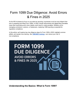 Form 1099 Due Diligence_ Avoid Errors & Fines in 2025