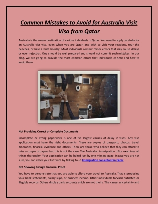 Common Mistakes to Avoid for Australia Visit Visa from Qatar