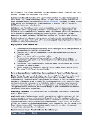 Light Commercial Vehicle Powertrain Market