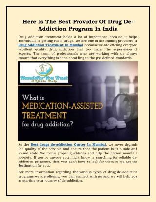 Drugs Addiction Treatment In Mumbai