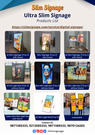 Best Ultra Slim Signage Manufacturer in India