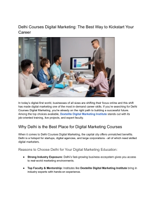 Top Delhi Courses Digital Marketing  Dextelite Institute