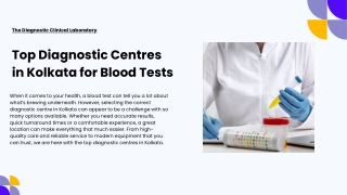 Top Diagnostic Centres in Kolkata for Blood Tests