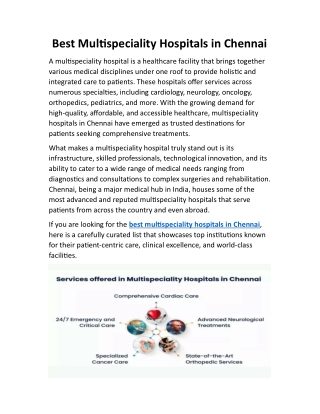 Best Multispeciality Hospitals in Chennai